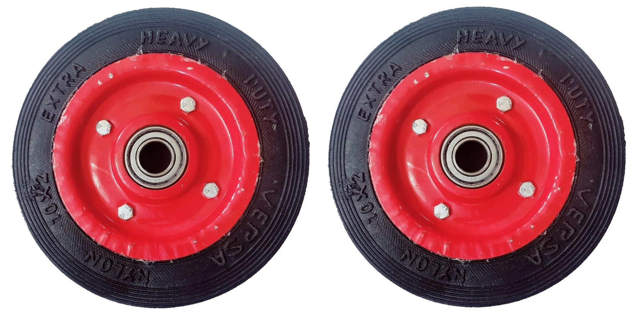 Tanishka Creations Industrial Trolley Wheels fitted with Original 6205 no.Bearing * Wheel size - 10 Inches, Bore Size - 1 inch * Durable Rubber, Leak Proof *Heavy Duty - Set of 2 Wheels (B0CPYPDVFG) Amazon Price History, Amazon Price Tracker