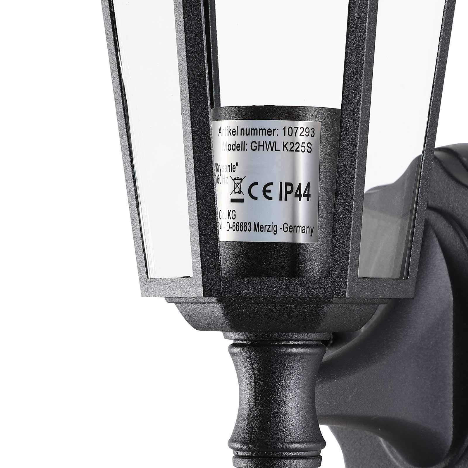 Monzana Farol de jardín Krysante color Antracita 60W Lámpara rústica de Pared 375x200x225mm Resistente Patio terraza