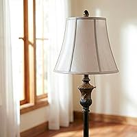 Vista 7 de Brightech Sophia LED Floor Lamp, Tall Mid-Century Modern Lamp with Bell Shape Fabric Shade, Great for Bedroom & Living Room Decor - Bronze