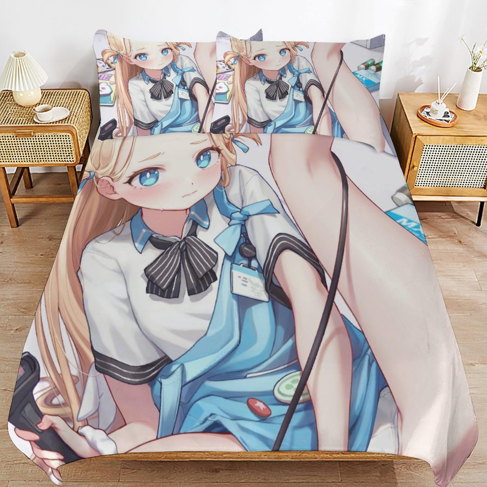 Amazon｜ブルアカ ソラ パンツ 布団カバー 三点セット 枕カバー