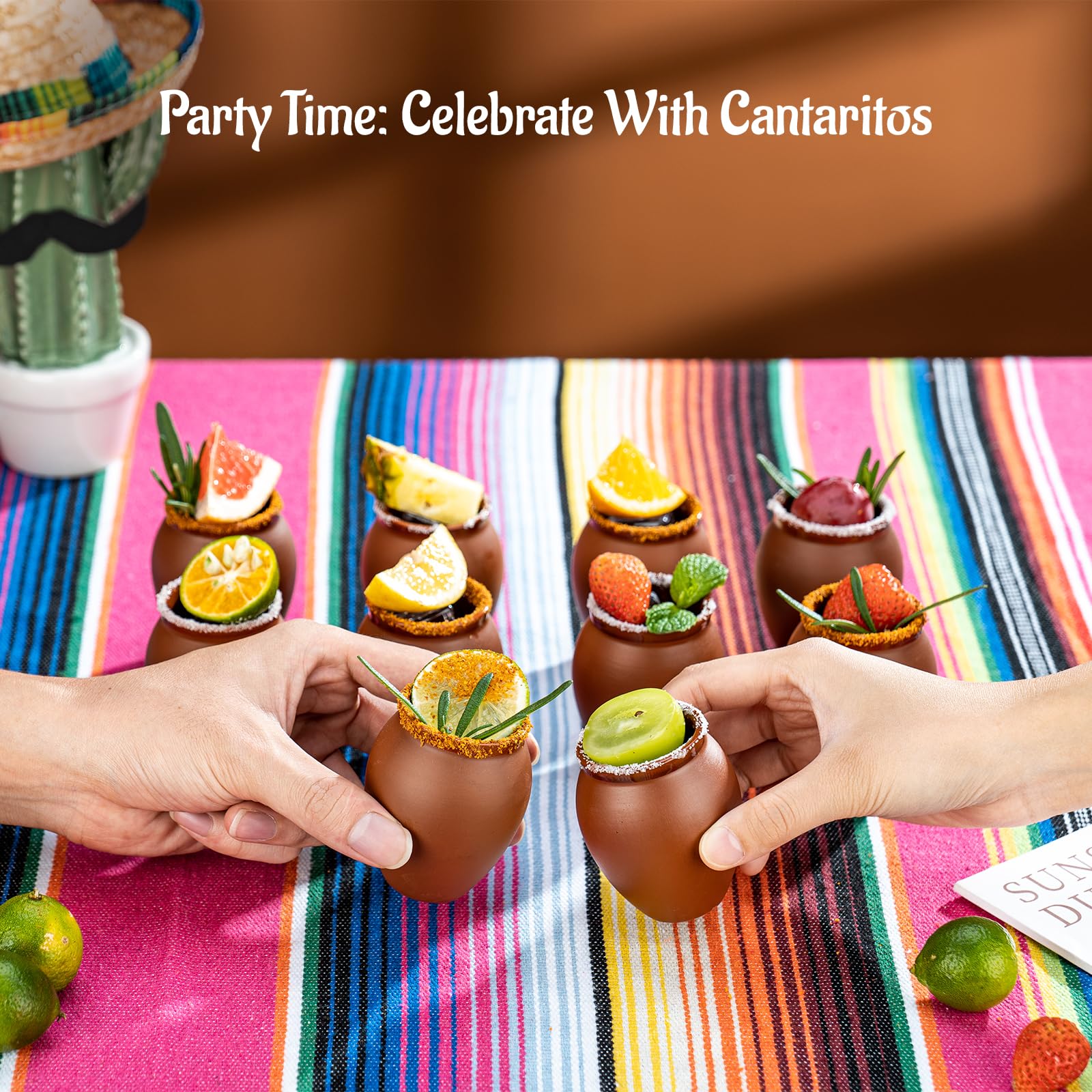 24Psc 56,7 g Cantaritos De Barro Mexicanos, Mini Jarritos per festa