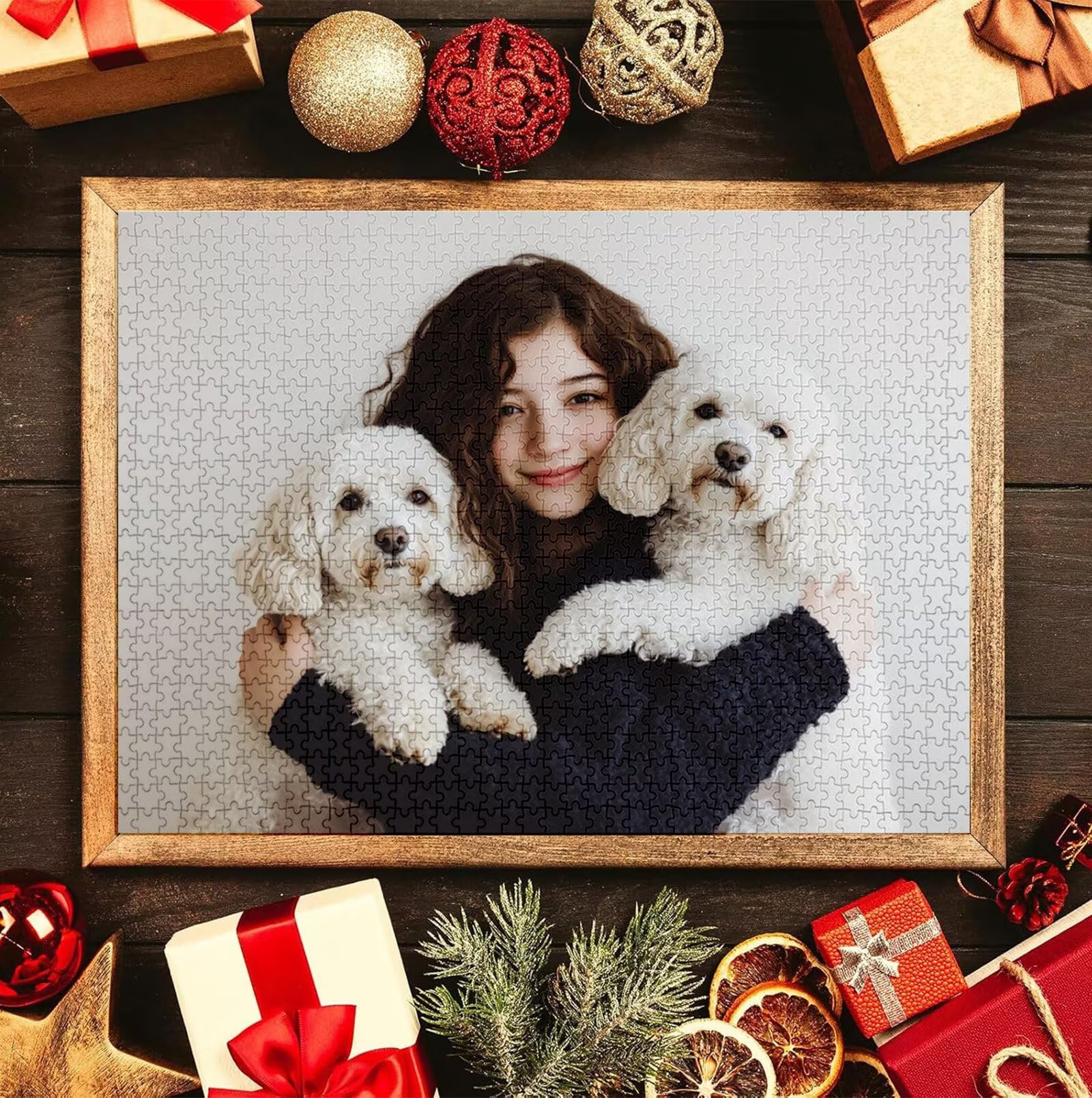 Puzzle Personalizado con Foto, Personalizada Rompecabezas Personalizado Diseña tu Logo Foto o Texto, Personalizado Navidad Halloween San Valentín Parejas Niños Familia Amigos h-3717