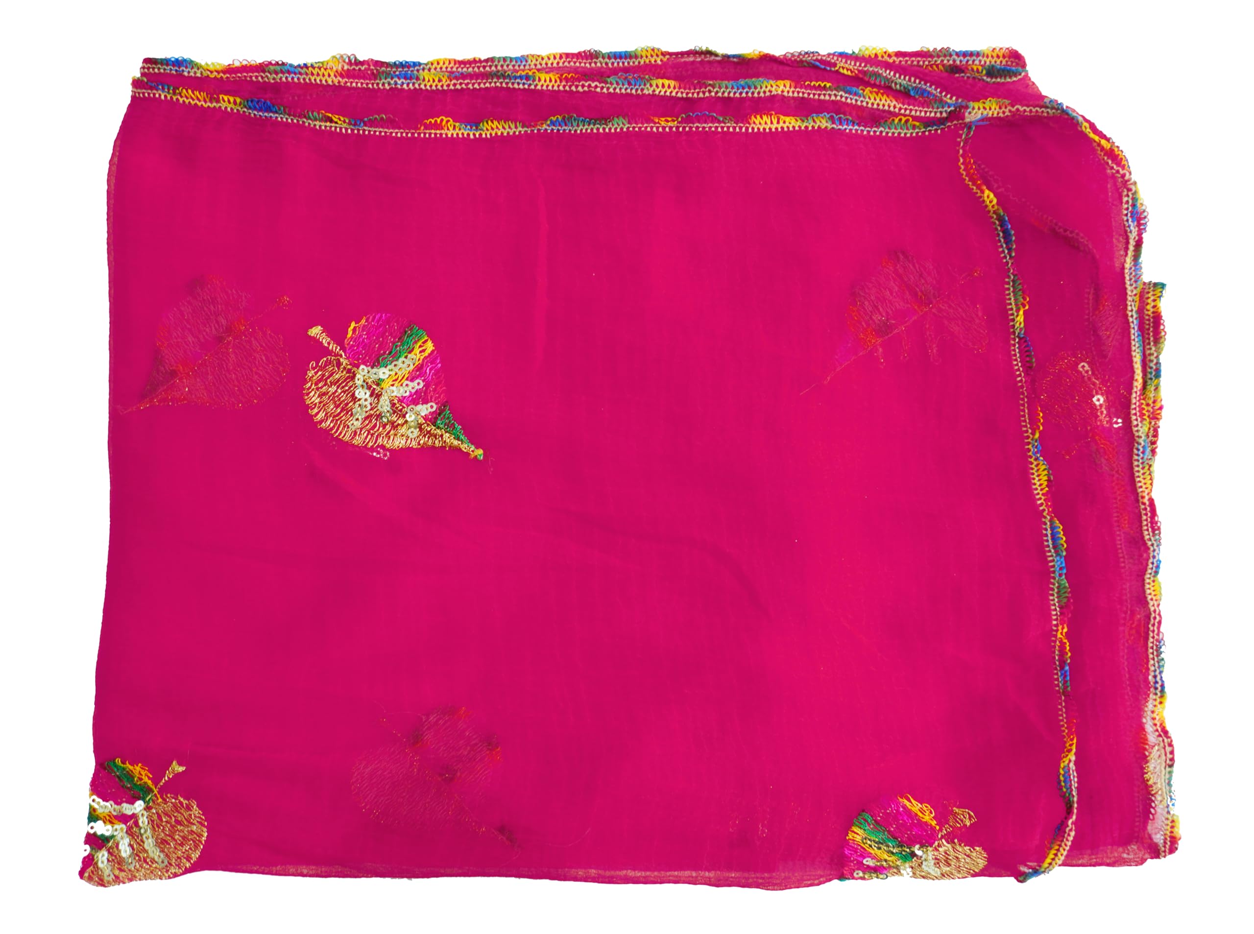 Women's Platic Mirror Work Multi Colored Cotton Printed Dupatta-image-6