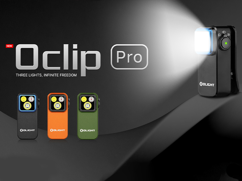 OLIGHT Oclip Pro EDC Flashlight with Flood, Red Light, Tri-Light