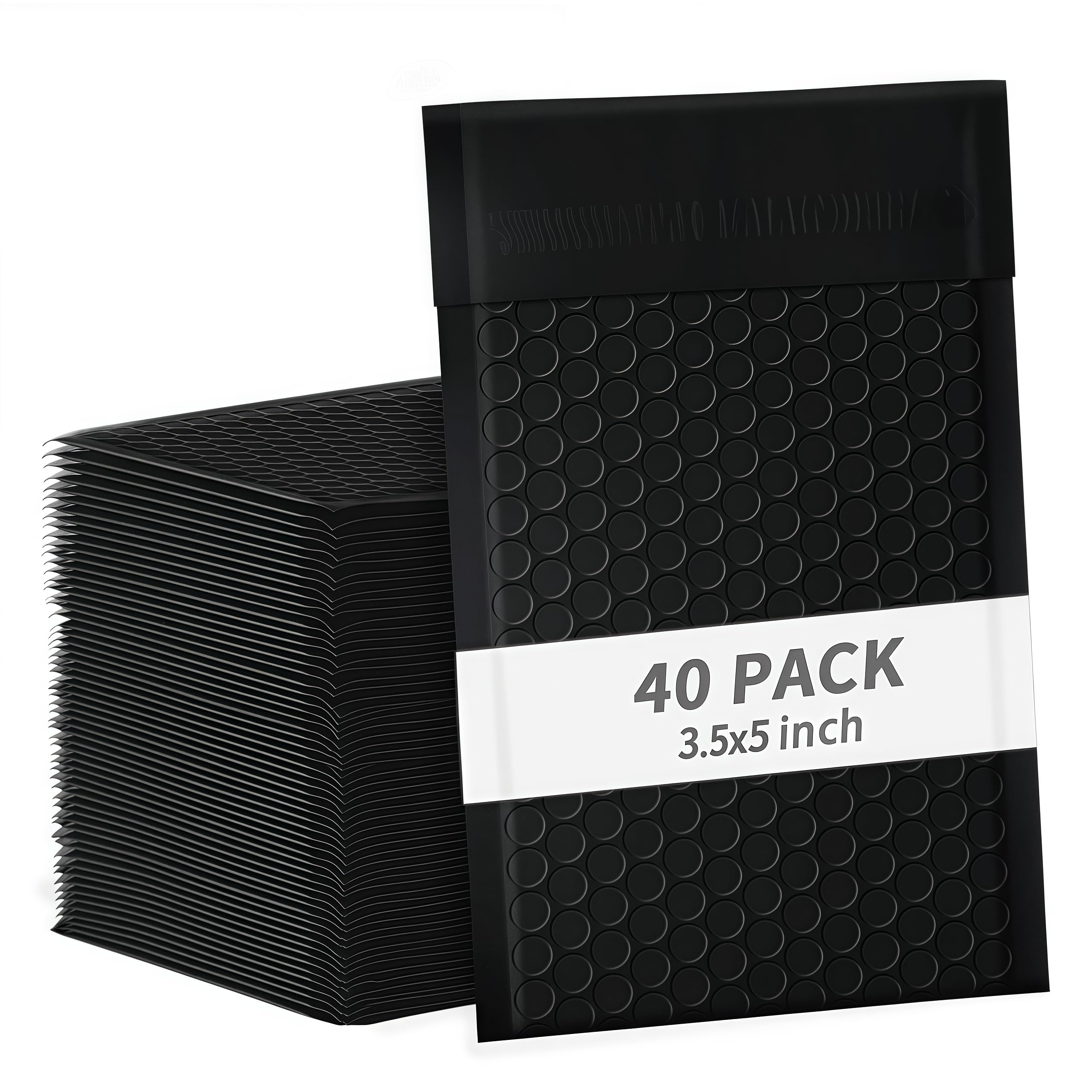 skardeco 3.5x5 Inch Black Bubble Mailers 40 Pack Self-Seal Poly Padded Envelopes Suitable for Small Businesses to Package and Mail Jewelry Cosmetics,
