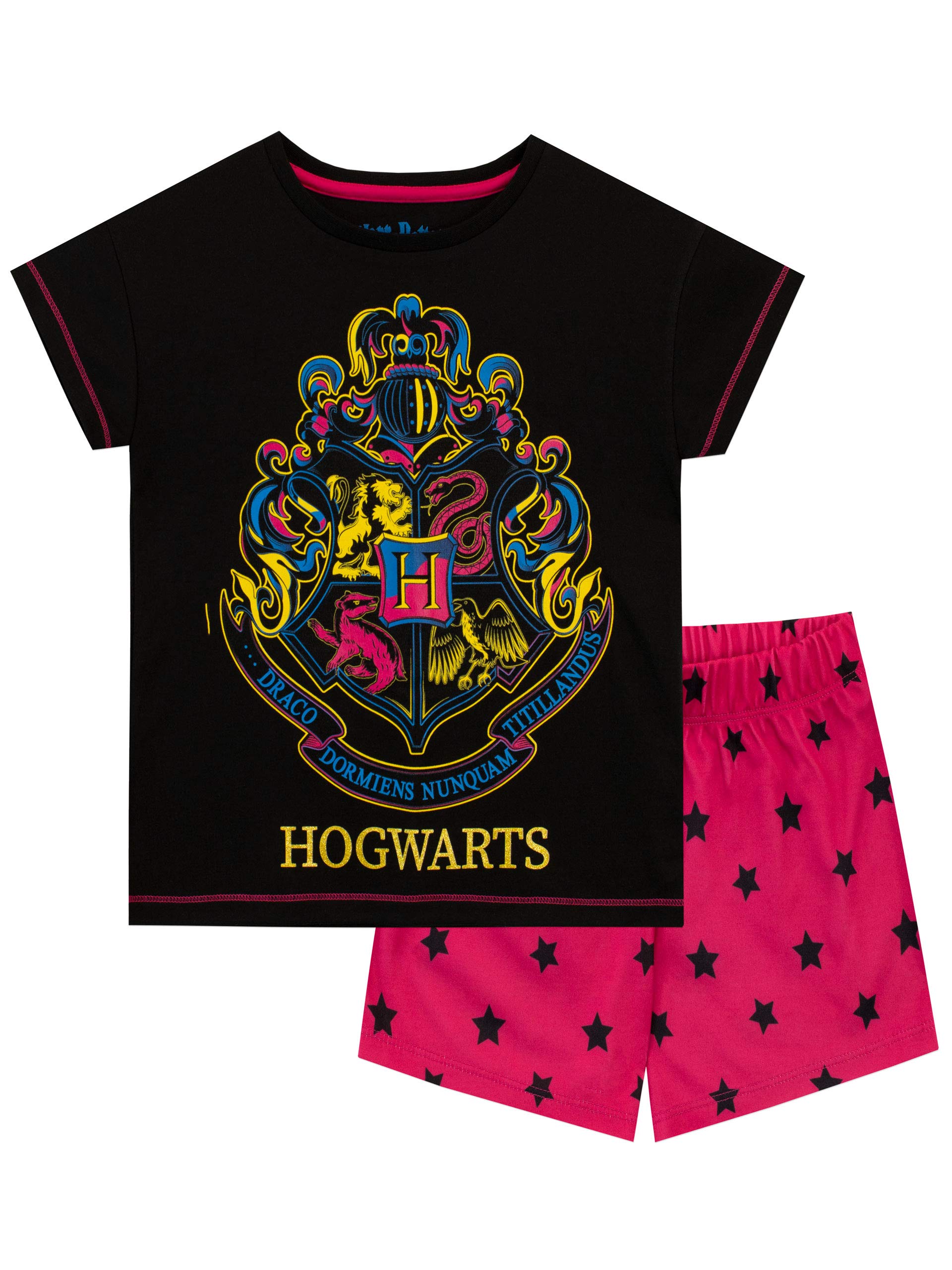 Harry Potter Girls Short Pyjamas Hogwarts Black 8-9 Years