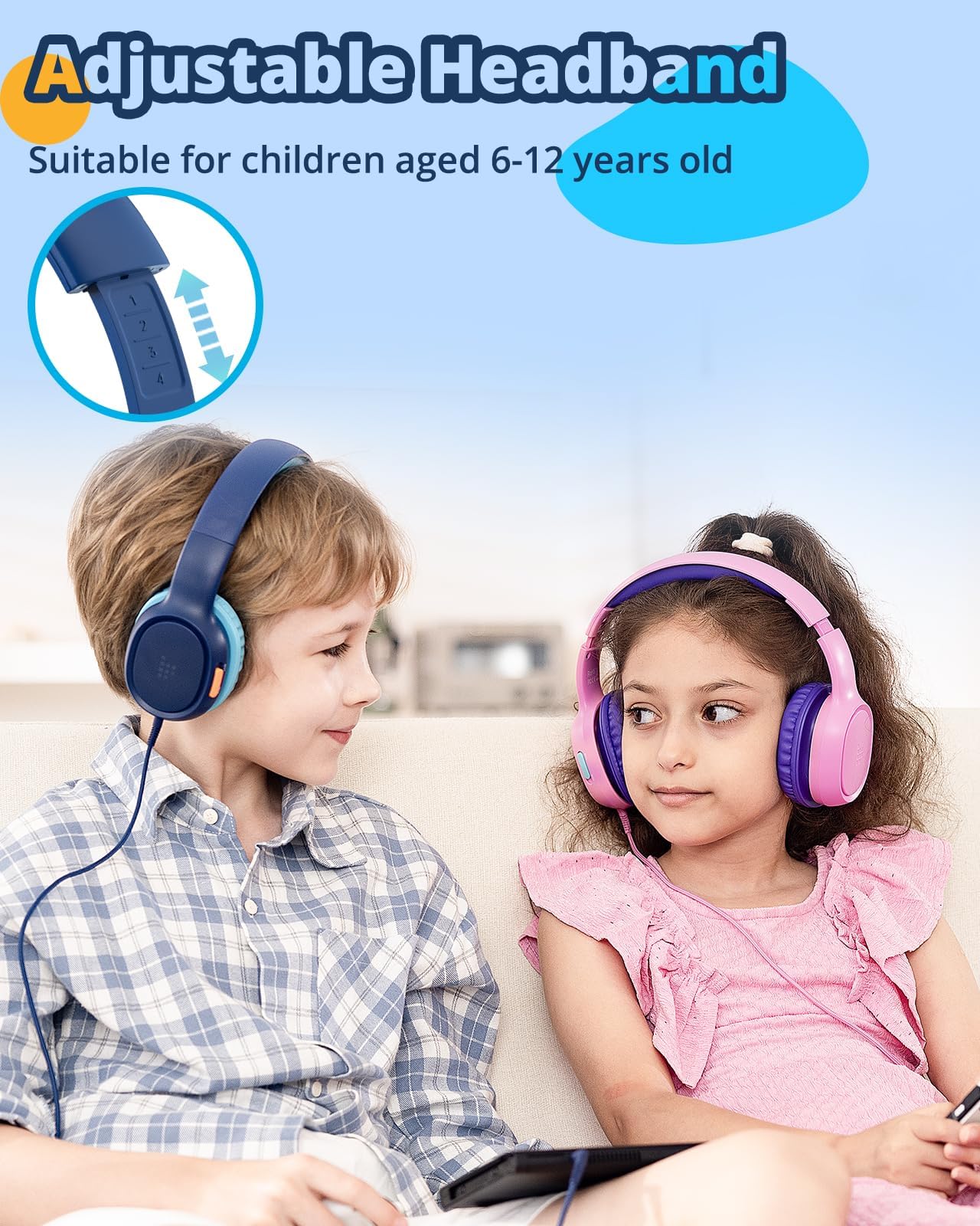 Tronsmart KH01 Auriculares para Niños Plegables 85/93dB HD Estéreo 3,5mm