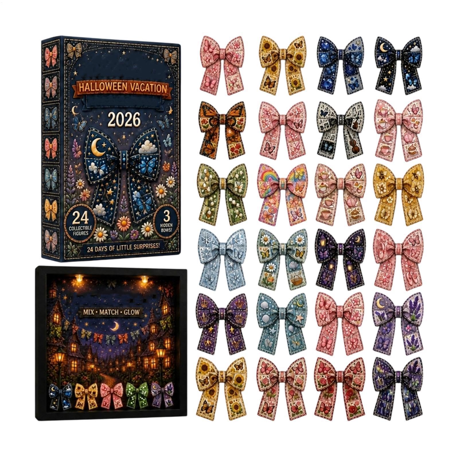 Calendario 'Avvento di Halloween 2026 24 Giorni 2026 Acrilico Con Luce | Decorazioni Per Ghirlande Festive per Feste e Celebrazioni di Halloween Finestra Porta Parete Mensola