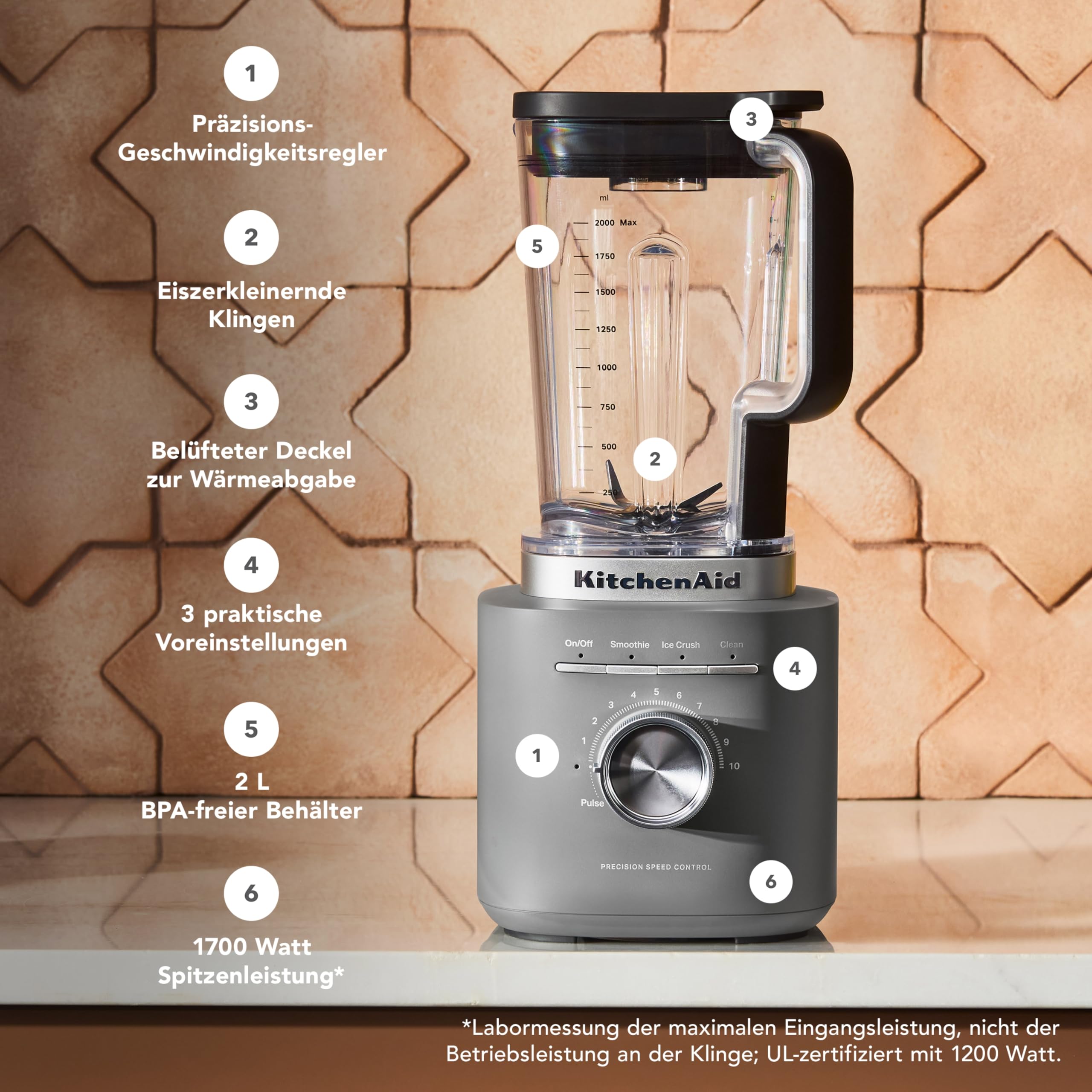 KitchenAid 5KSB2073EDG Pure Power Blender Standmixer – Bild 2