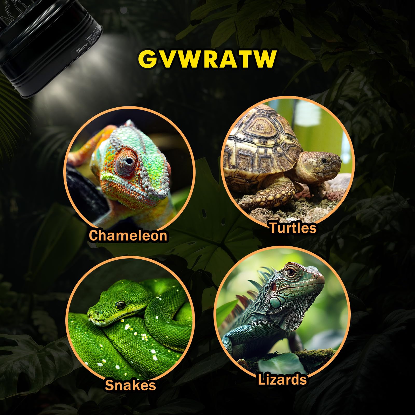 GVWRATW Reptile lamp, Maximum 160W Each Reptile hot lamp Comes with a Separate Switch, Suitable for Lizards, Turtles, Snakes, and Amphibians. - image 8