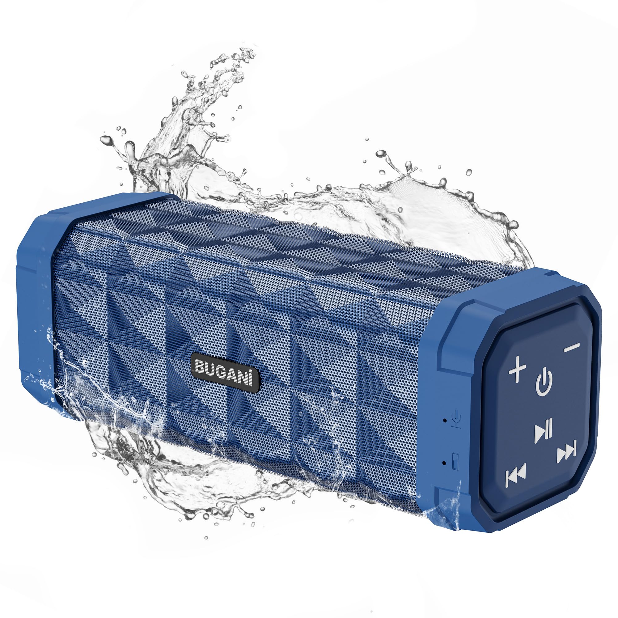BUGANI Altavoz Bluetooth Portatil 5.4, Altavoz Bluetooth Potente 30W, Altavoces Pequeño, Doble Graves Speaker, 30H Reproducción, IPX5 Impermeable, TWS Emparejamiento, para Exteriores, Fiestas