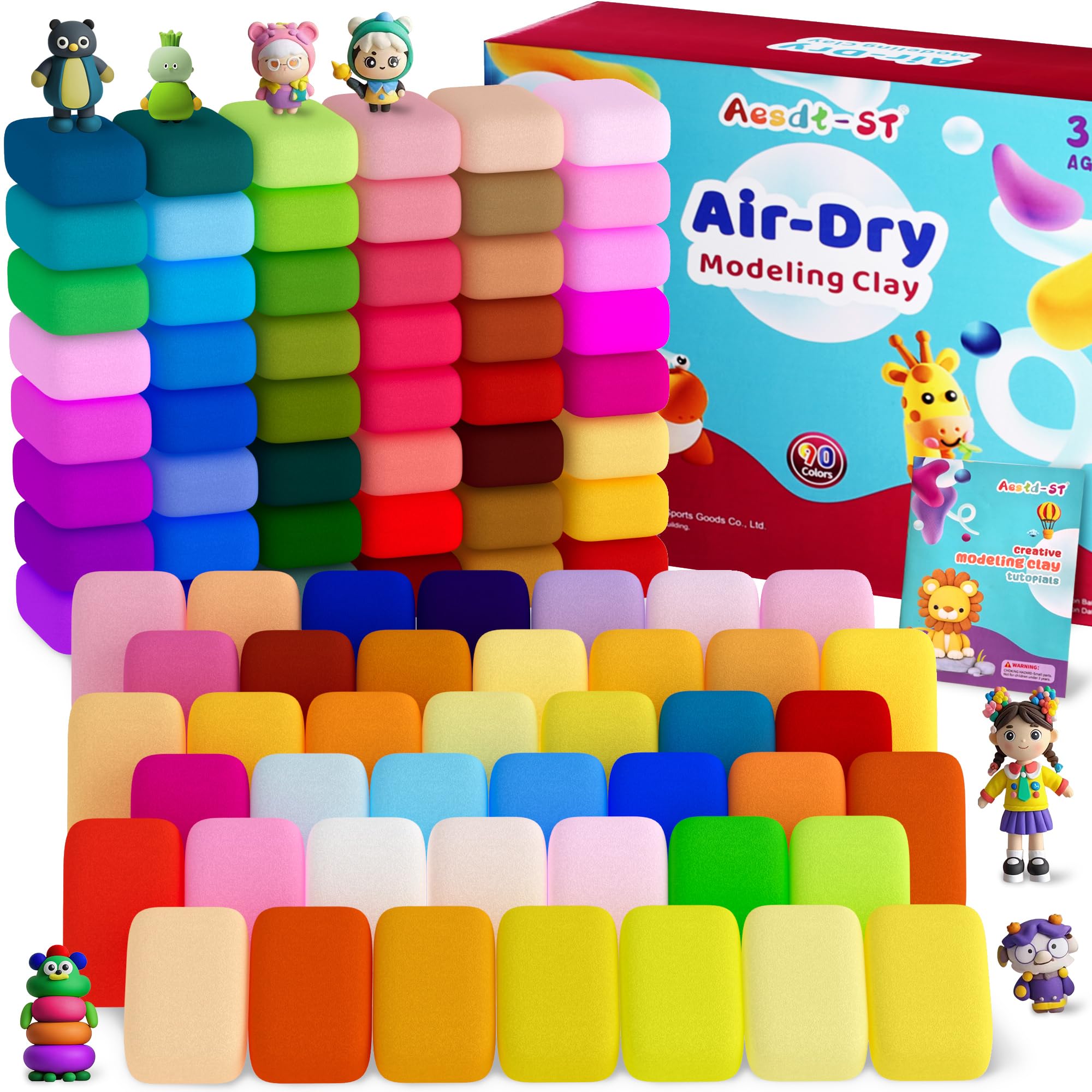 Sponsored Ad - Air Dry Clay 90 Colors, Modeling Clay for Kids, Model Magic Clay, DIY Molding Clay Kit with Sculpting Tools,Soft & Non-Sticky,Art and Crafts Gift for Boys Girls Kids