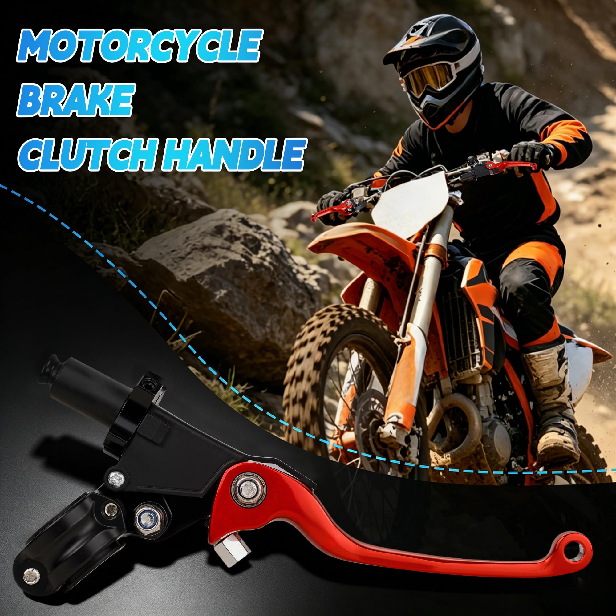 Leva frizione freno pit bike 1 coppia 7/8" 22mm alluminio forgiato pieghevole per 50CC-150CC CRF XR 90/110/125/140/150cc Pit Dirt Bike ATV Mini Bike Rosso