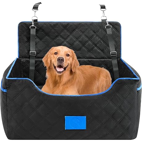 Dog Car Seat for Large Medium Dogs - Memory Foam Dog Booster Seat