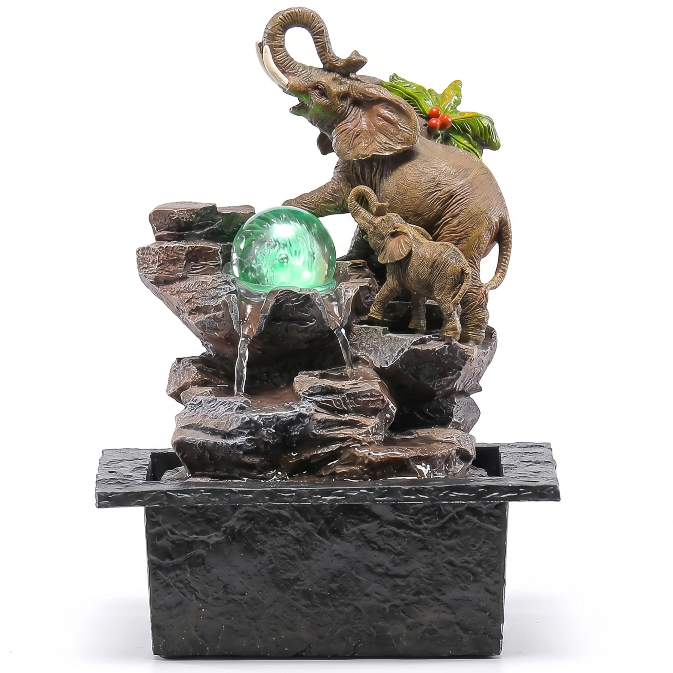 Fuente de agua de elefante para decorar el escritorio del hogar