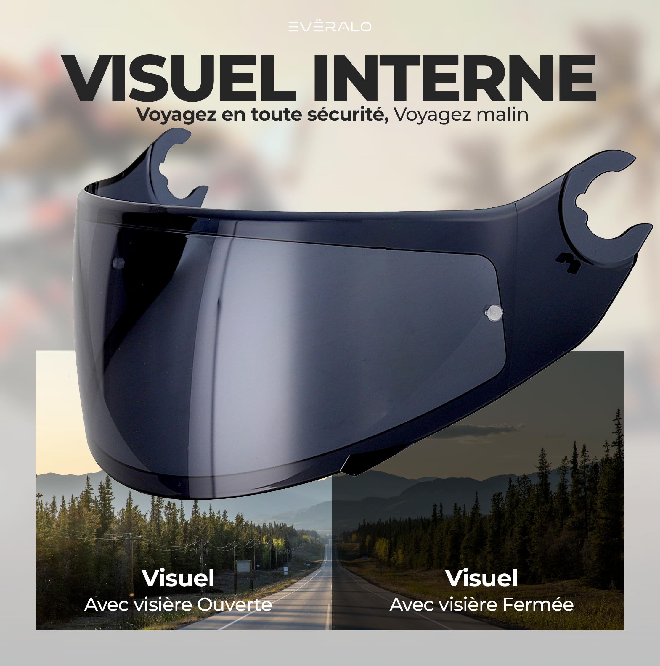 Visière pour Shark Spartan - Skwal - D Skwal - Vz160 - Vz165 | Écran compatible aussi avec Spartan 1.2 - Skwal 2 - D Skwal 2 - antibuée originale