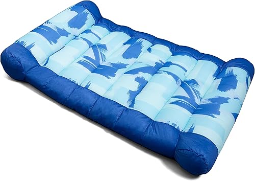 Miniatura 11 de Big Joe Kona Hammock No Inflation Needed Pool Lounger with Headrest, Quick Draining Fabric, 4 feet Big Ondulación azul,Hibisco tropical