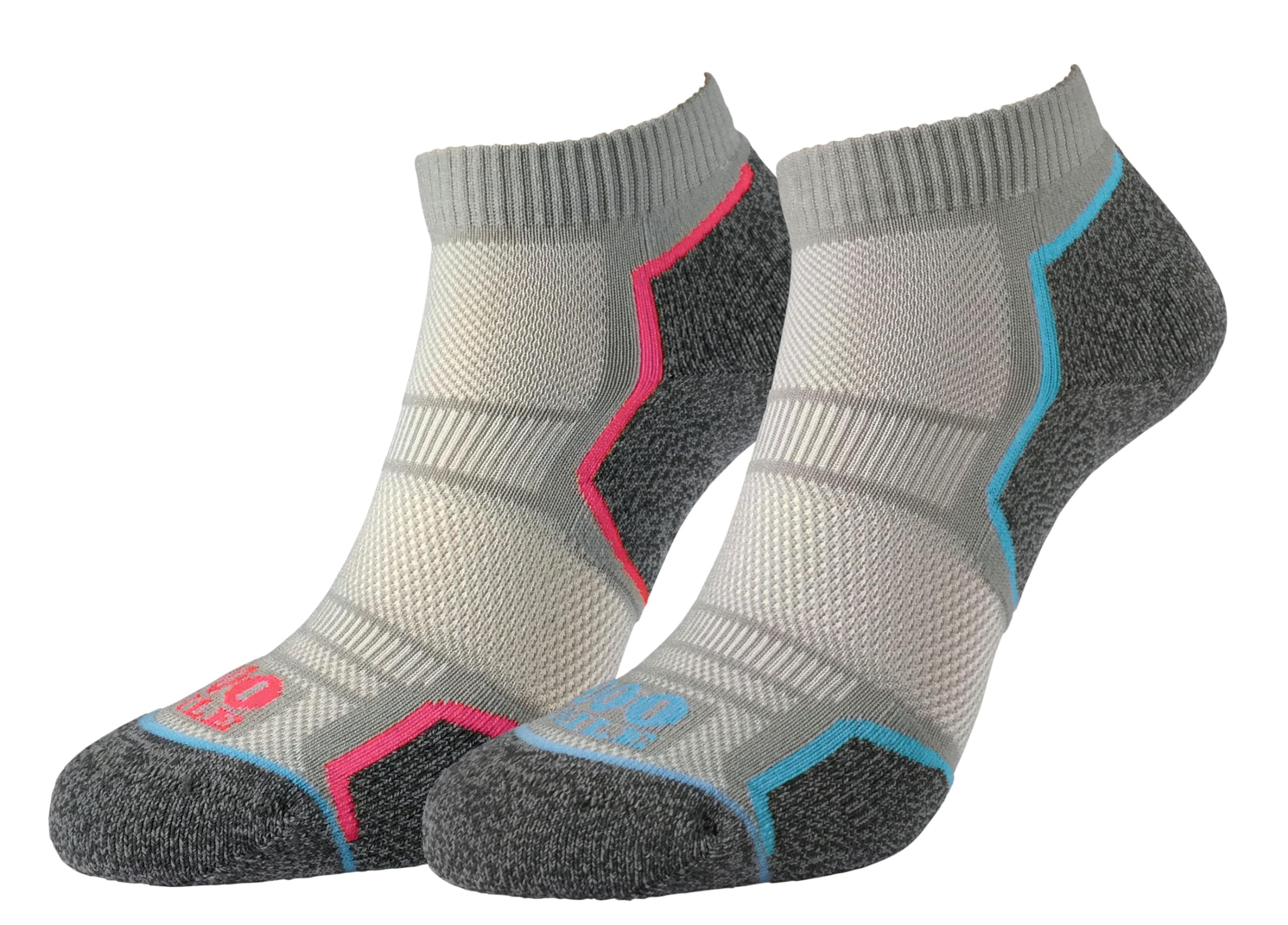 1000 Mile Women's Silver/Grey Run Anklet Repreve Sock- Twin Pack