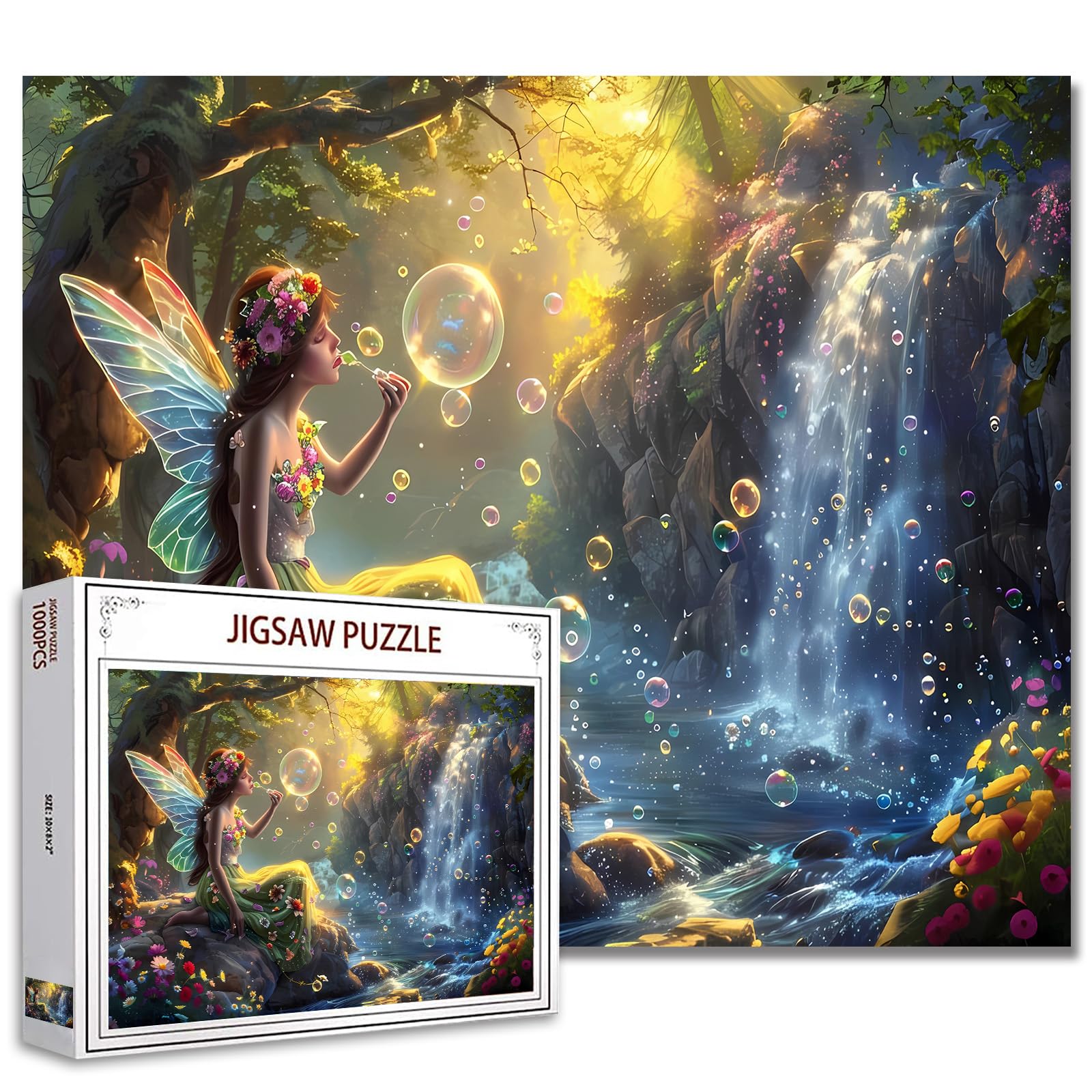 Tucocoo Angel Little Girl of Prayer Puzzle, 1000 Pieces, Puzzles for Adults, Rabbits, Birds, Forest, Art, Puzzles for Demanding Family Activities, Colorful DIY Puzzle for Home Decoration