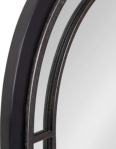 Miniatura 3 de Kate and Laurel Audubon Farmhouse - Espejo de pared de 24 x 36 pulgadas, negro, moderno espejo arqueado para pared