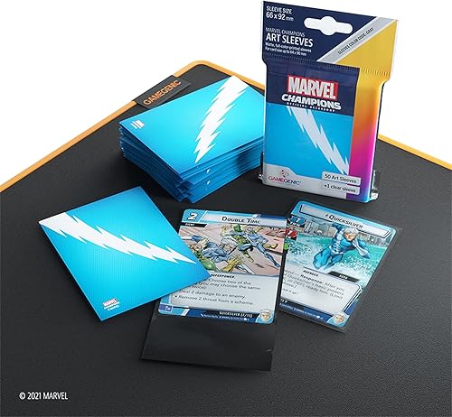 Miniatura 4 de GameGenic Marvel Champions The Card Game - Fundas oficiales de Quicksilver Art - Paquete de 50 fundas artísticas y 1 funda transparente - Diseñado