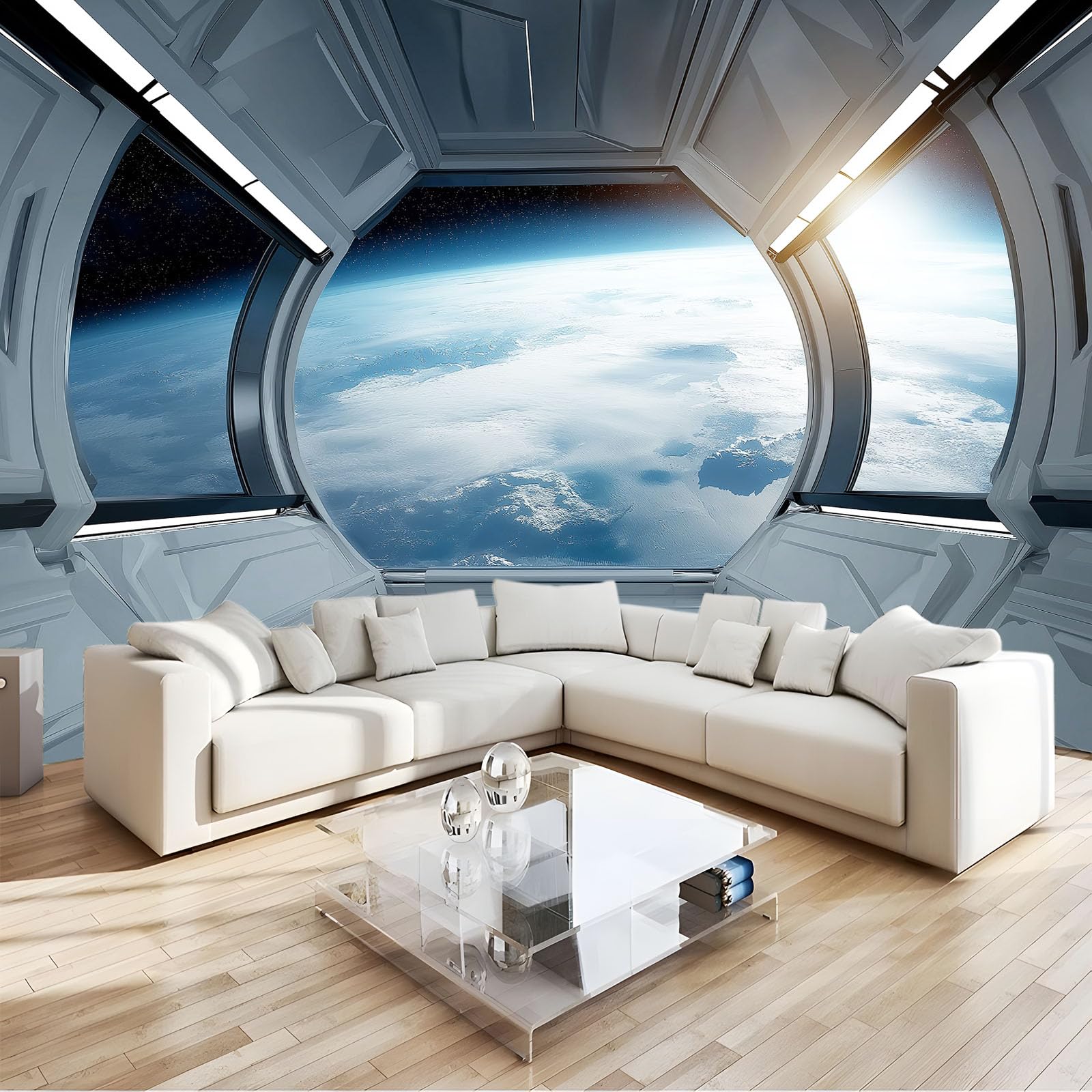 Fototapeta z włókniny, 500 x 280 cm, fototapety, science fiction, wszechświat, stacja kosmiczna, tapeta do salonu, nowoczesna tapeta z włókniny, XXL, tapeta ścienna, tapeta z motywem, efekt 3D