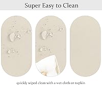 Vista 3 de Fitable Cubierta de Mesa Ovalada Oblonga para Exteriores e Interiores - Mantel Lavable Impermeable Sin Arrugas con Cremallera y Orificio para Beige