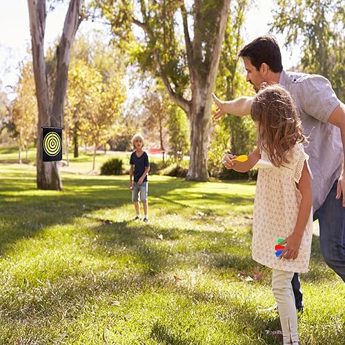 Miniatura 7 de LOMIMOS Tablero magnético de dardos para Navidad, juego de doble cara de 15 pulgadas con 24 dardos de seguridad para interiores y exteriores,