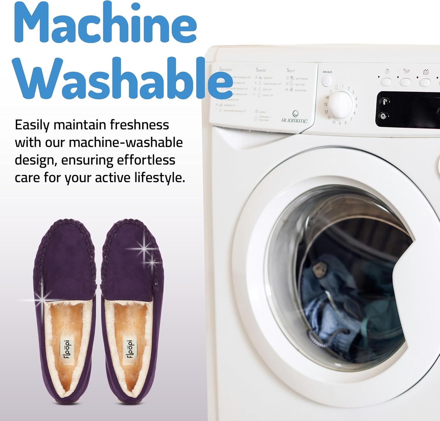 Floopi Women Slippers Moccasins, Soft Faux Fur Lining with Cozy Memory Foam, Ladies House Slippers for Women with Indoor & Outdoor Anti-Skid Sole - Image 5