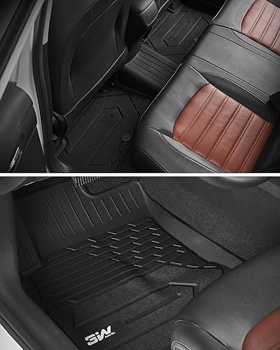 Miniatura 8 de 3W Alfombrillas personalizadas para Chevrolet Traverse 2018-2023, TPE para todo tipo de clima, Chevy Traverse revestimiento de piso de primera y 2da
