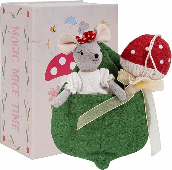 LEVLOVS Whimsical Plush Mouse Linen Doll