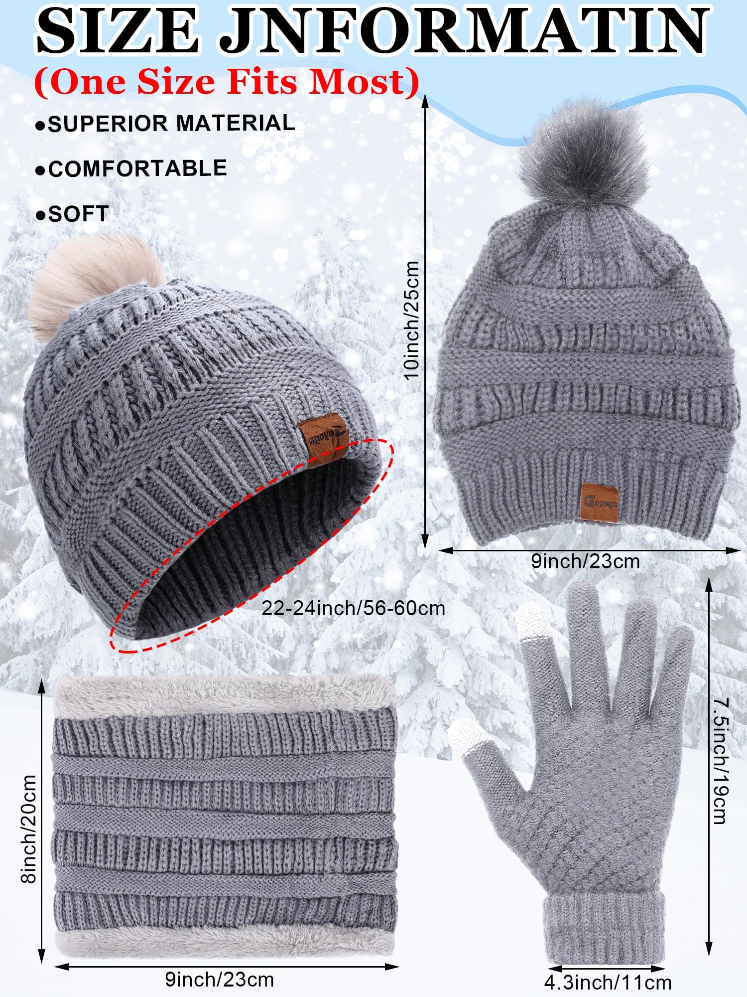 20pcs Winter Mütze Schal Handschuhe Socken Set Knit Beanie Mütze Touchscreen Handschuhe Halswärmer Schal für Damen Herren