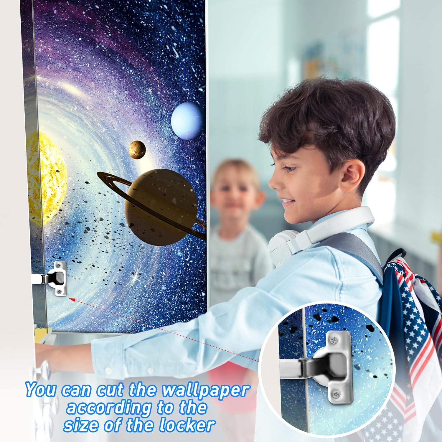 4 Pieces 36 x 12 Inches School Locker Magnetic Wallpaper Removable Magnetic Locker Accessory Kit Easy Install Decoration Sticker for Office University First Day of School Decor (Galaxy Style)