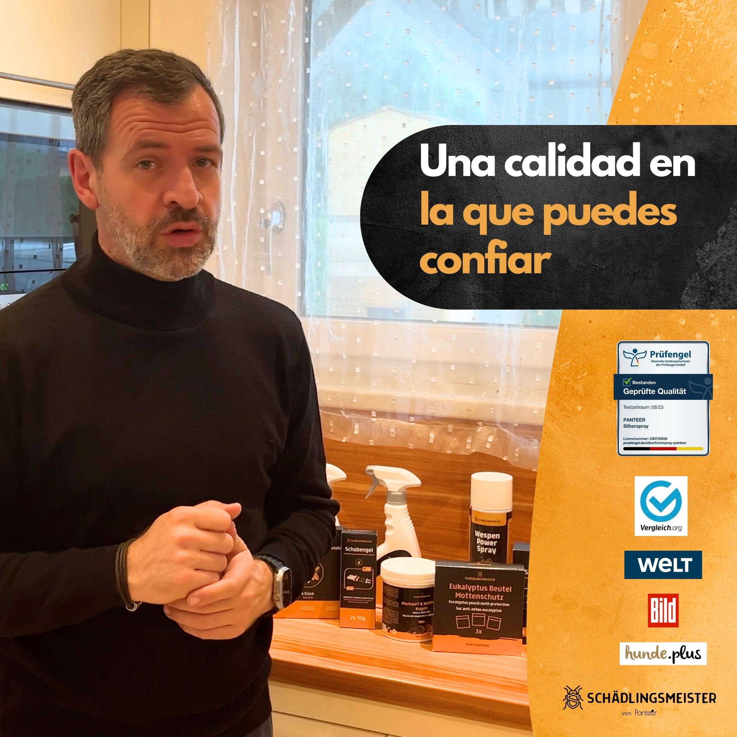 Panteer ® Spray Antipulgas 500ml - contra Las pulgas en el hogar - Sin permetrina - Altamente eficaz Gracias al acetamiprid - Fabricado en Alemania