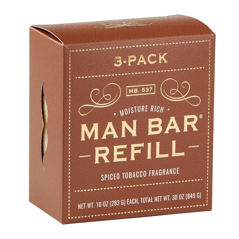 Sabonete em barra San Francisco Soap Company Man Bar Spiced Tobacco — Pacote com 3 barras de 283 g