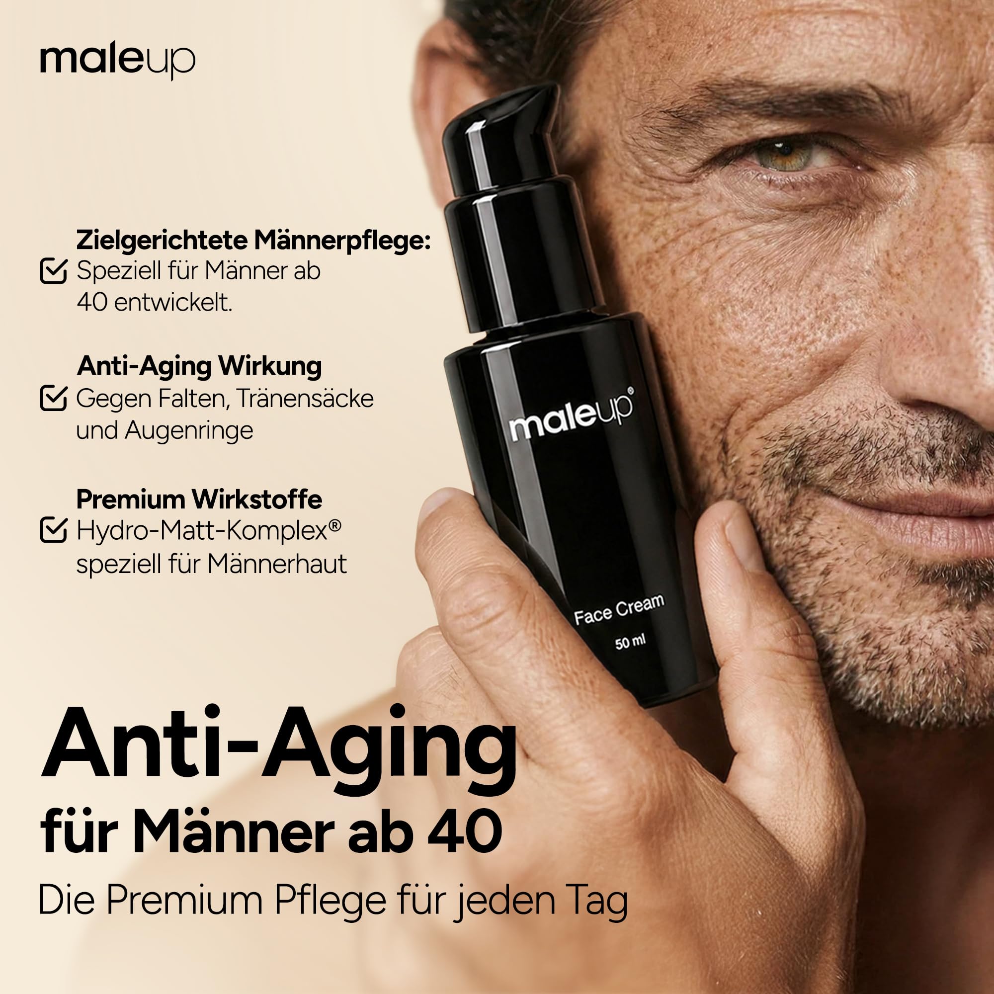 Face Cream – Anti Aging Creme Männer mit Hyaluron & NovoRetin I MADE IN GERMANY I Gesichtscreme Männer mit Sofort-Effekt