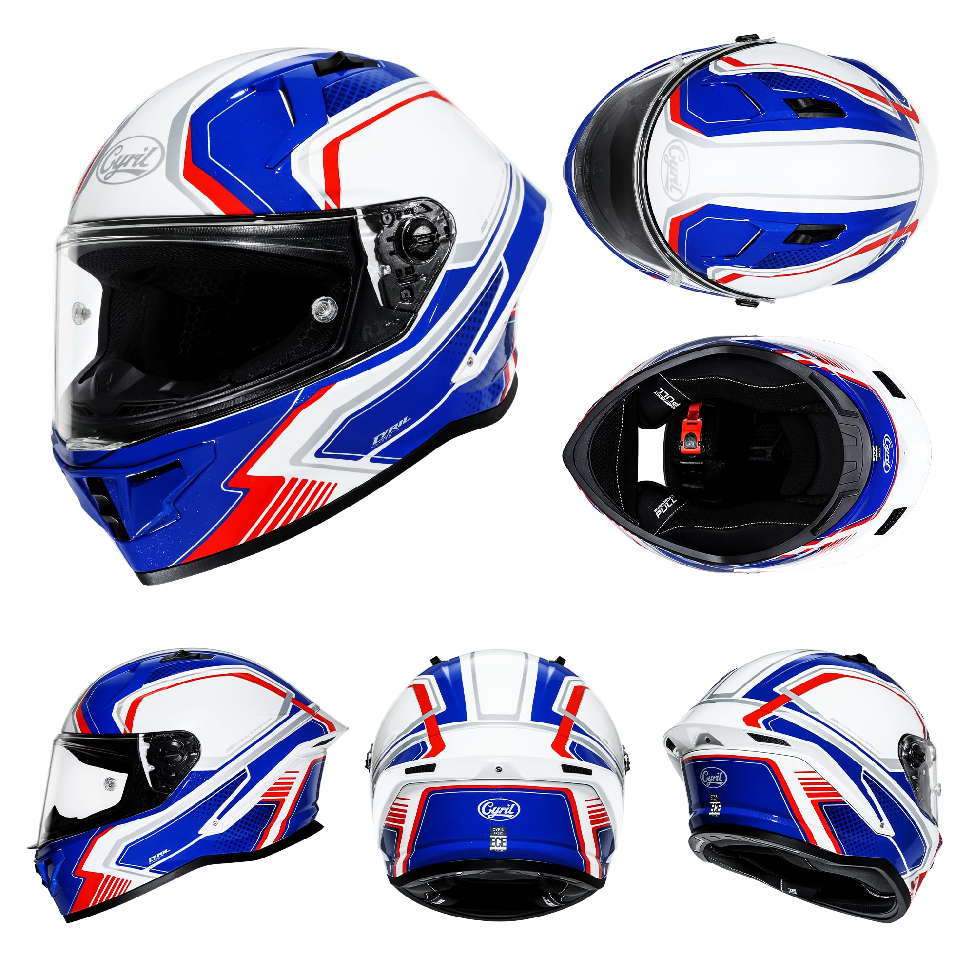 Motorradhelm Integralhelme für Erwachsene, Vollvisierhelm für Erwachsene mit getöntem und klarem Visier, ECE-zertifizierter Motorradhelm für Männer und Frauen