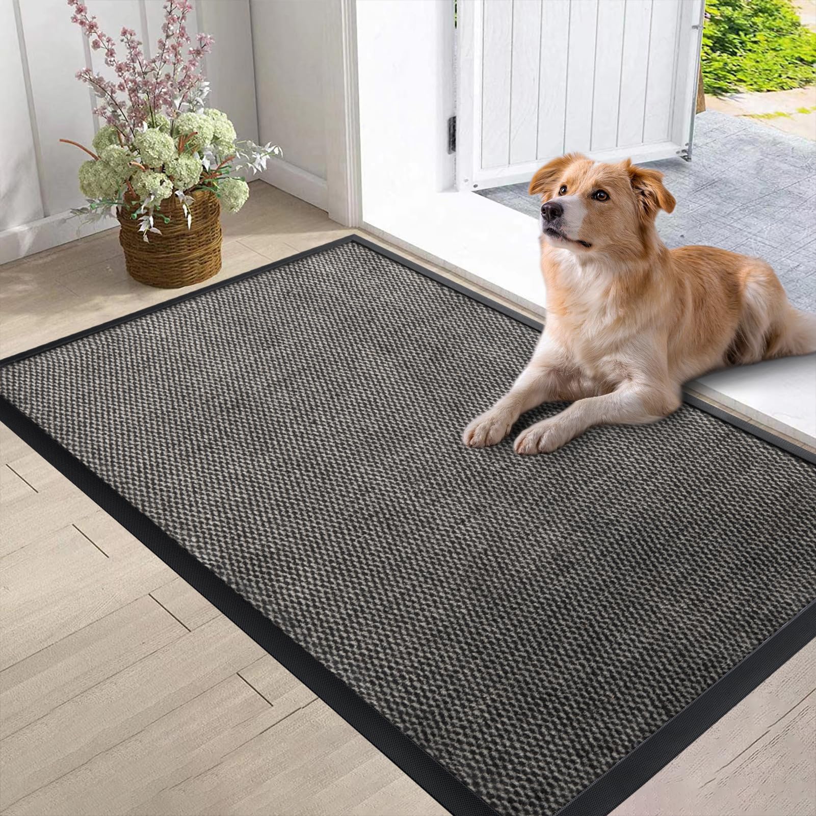 Door Mat Indoor Entrance, 29.5x17 Inch, Outdoor Mats for Front Door, Non Slip Entrance Mat Inside and Outside, Entry Doormat for Entryway, Machine