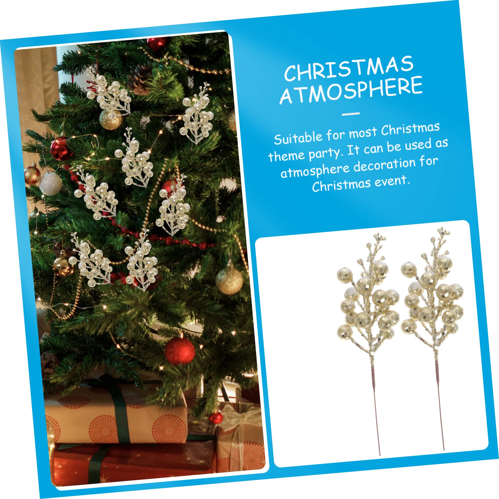 jojofuny 40pezzi Bacche Artificiali Per Decorazioni Natalizie Per Addobbare Natale e Ghirlande Per Creazioni Te e