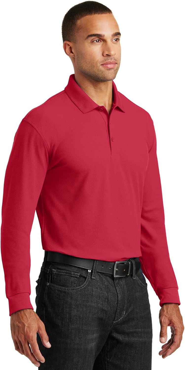 Port Authority Long Sleeve Core Classic Pique Polo Shirt - Image 4