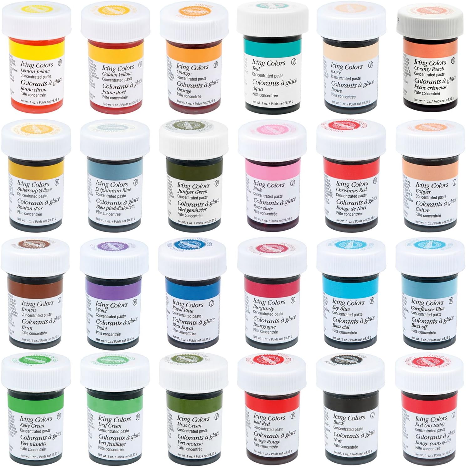 Wilton Master Icing Color Set (Includes All 28 Wilton Icing Colors In Large 1 Ounce Bottles) Your Possibilites In Cake Decorating Are Unlimited With This Kit : Amazon.co.uk: Grocery