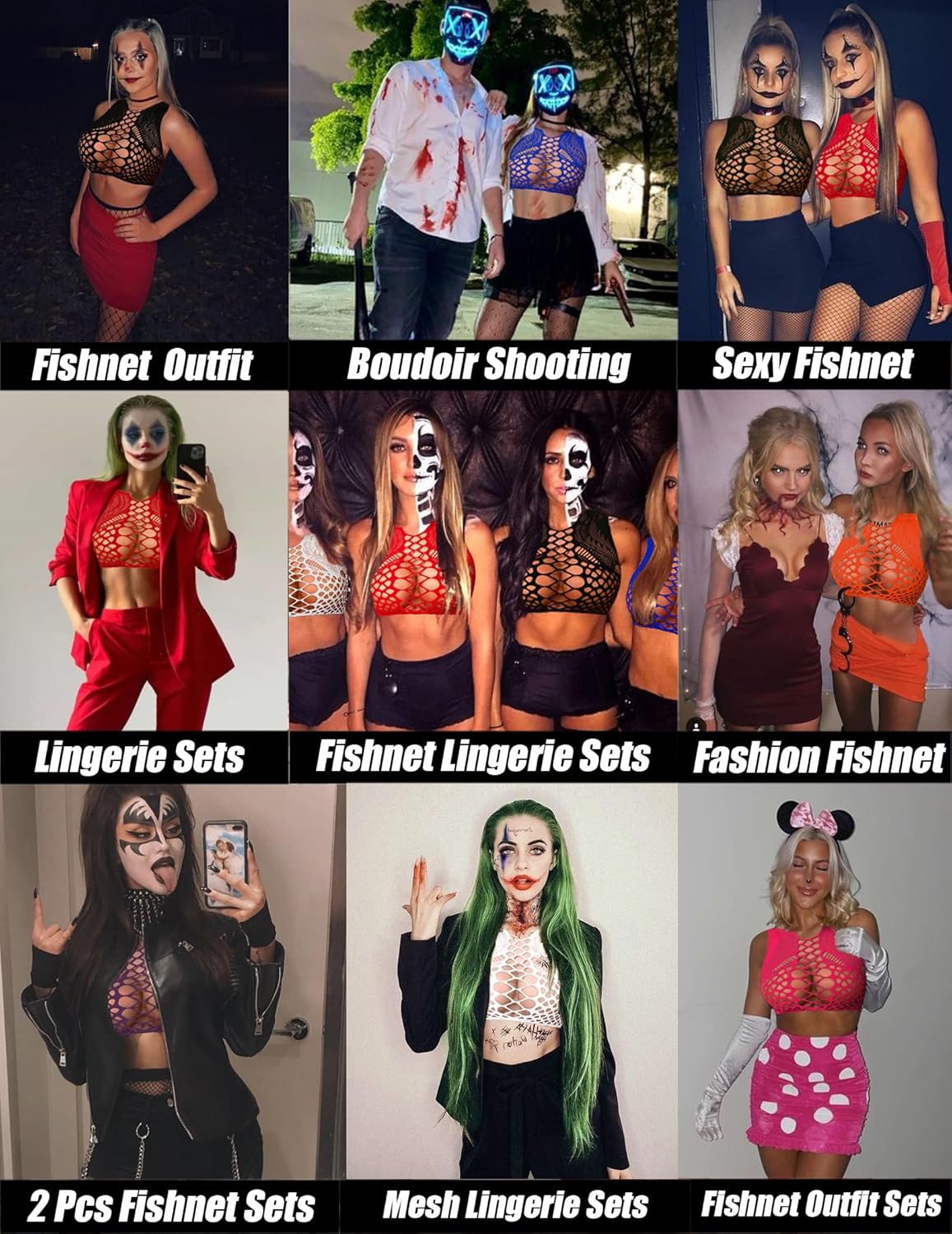 Avidlove Womens Fishnet Lingerie for Women Sexy Two Piece Lingerie Set Stripper Outfit - Image 6