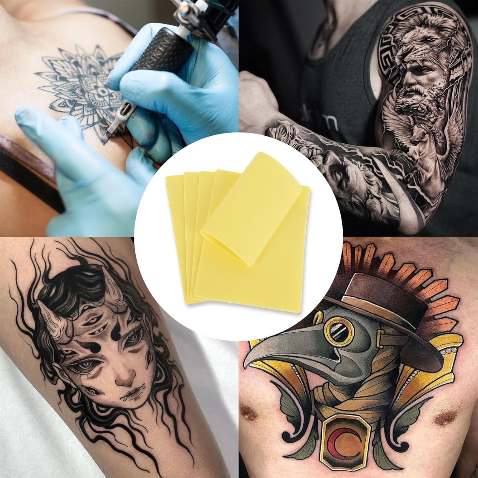 Tatuaż do ćwiczeń, 5 sztuk, A4, 20 x 30 cm, sztuczna skóra, 3 mm, dla początkujących i tatuatorów