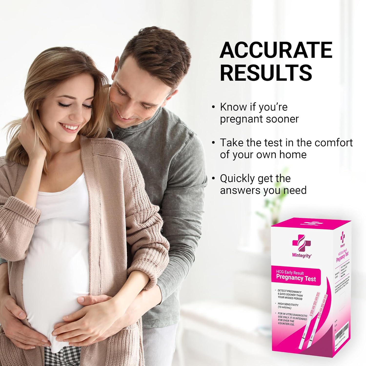 50 Pack Pregnancy Test Strips Early Detection, 10 MIU/ML, Rapid and Accurate Results - Image 3