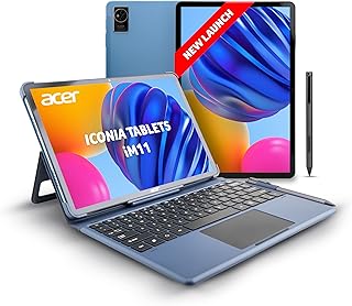 Acer Iconia iM11-22M5G with Stylus Pen + Keyboard| 11.45”90Hz IPS Display, MediaTek 8791T Processor, 8GB RAM + 128GB, 16MP Rear+8MP Front Cam,Wi-Fi + 5G Volte, Android 15,BT 5.2, Slim Metal Body,Blue