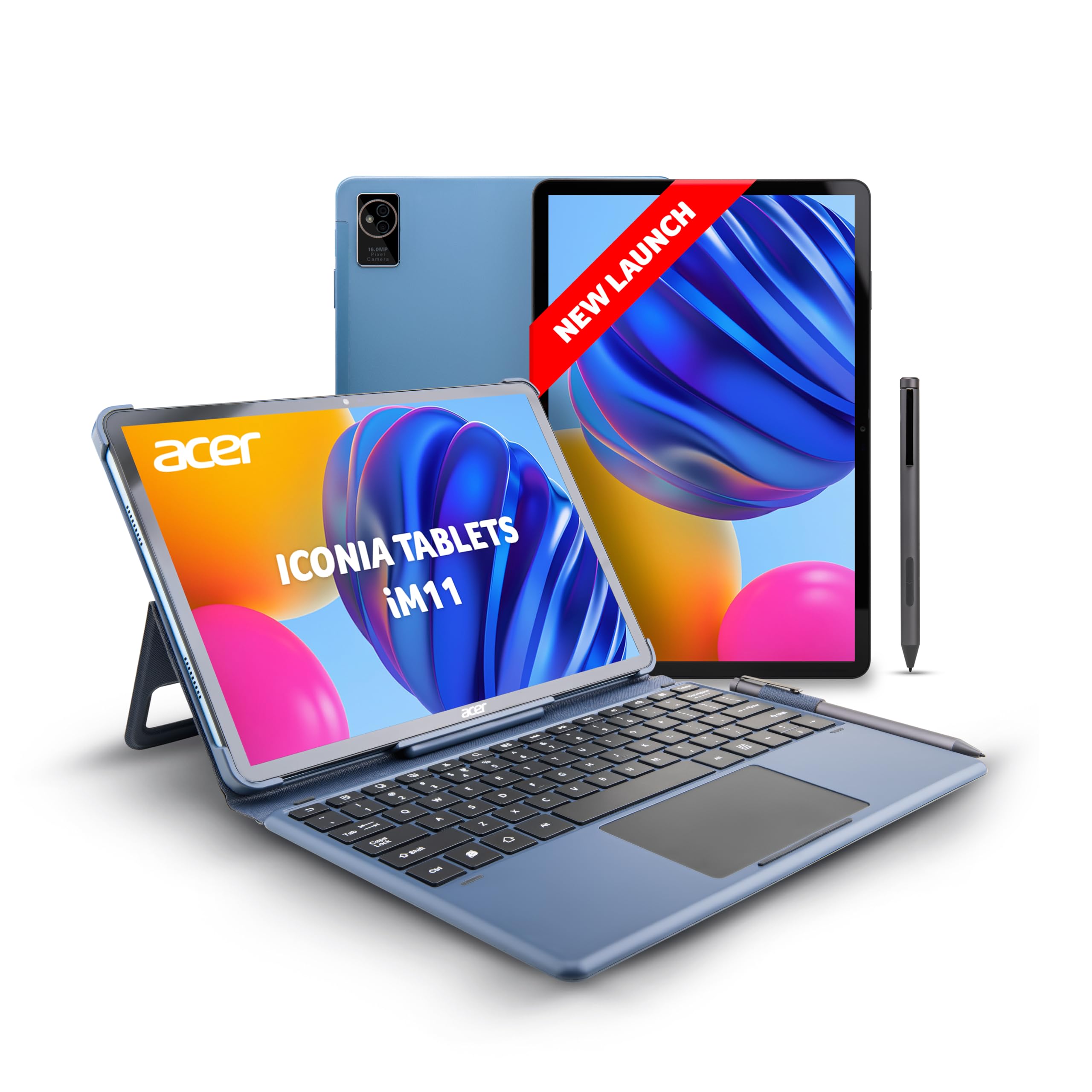 Acer Iconia Tab iM11-12M with Stylus Pen| 11.45” IPS Display, G99-8781 Processor, 8GB RAM + 256GB Storage, 16MP Rear+8MP Front Camera,Wi-Fi + 4G LTE(Calling), Android 14,BT 5.2, Slim Metal Body,Blue