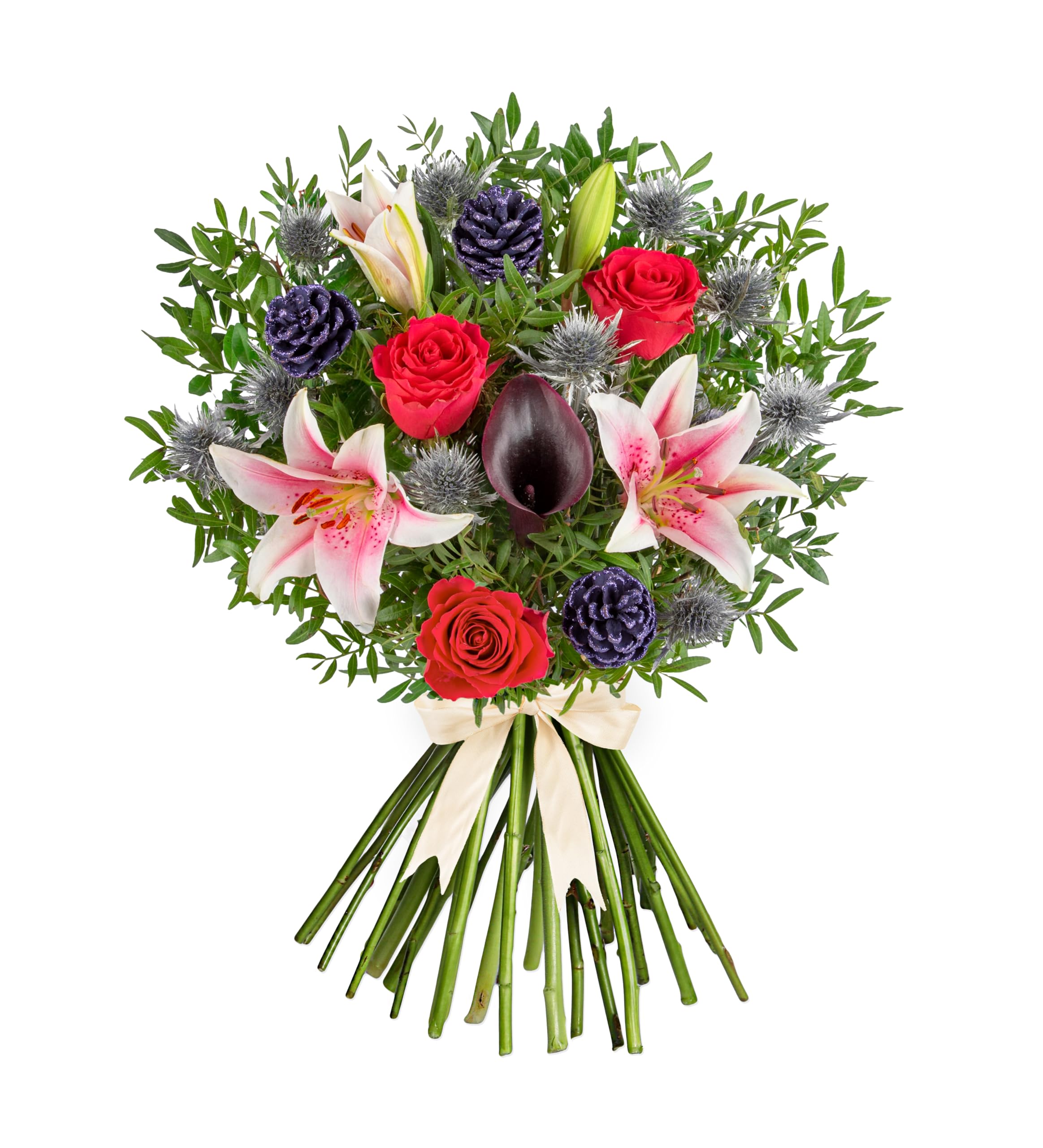 Blitzen Christmas Bouquet - Fresh Christmas Flowers – Festive Floral Arrangements for Holiday Décor, Gifts, Celebrations, Winter Weddings, Seasonal Cheer, and Special Gatherings.