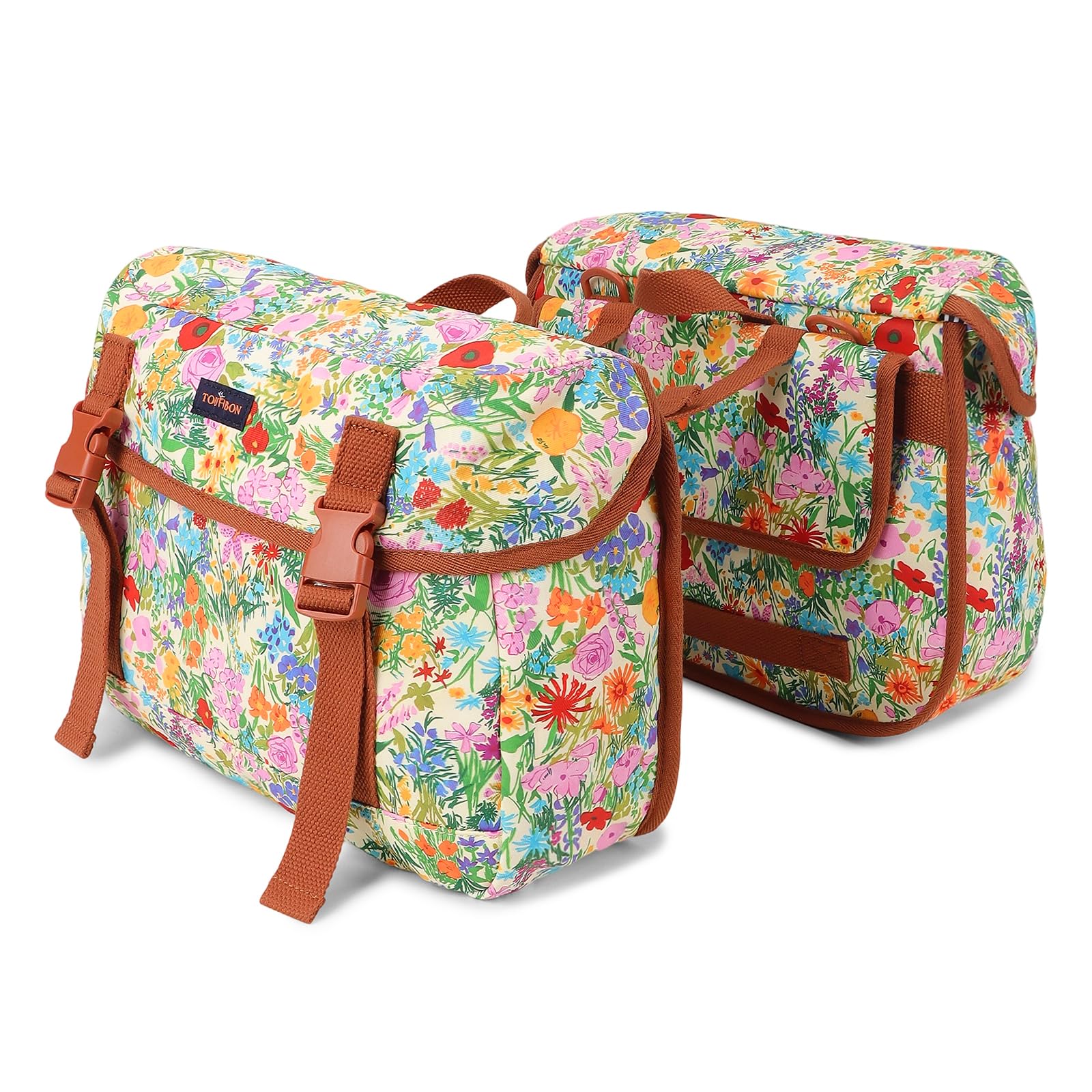 TOURBN Nylon Double Pannier Bags for Bicycle Rear Rack Bag 24L Cycling Seat Storage Pouch for Traveling Commuting Shopping
