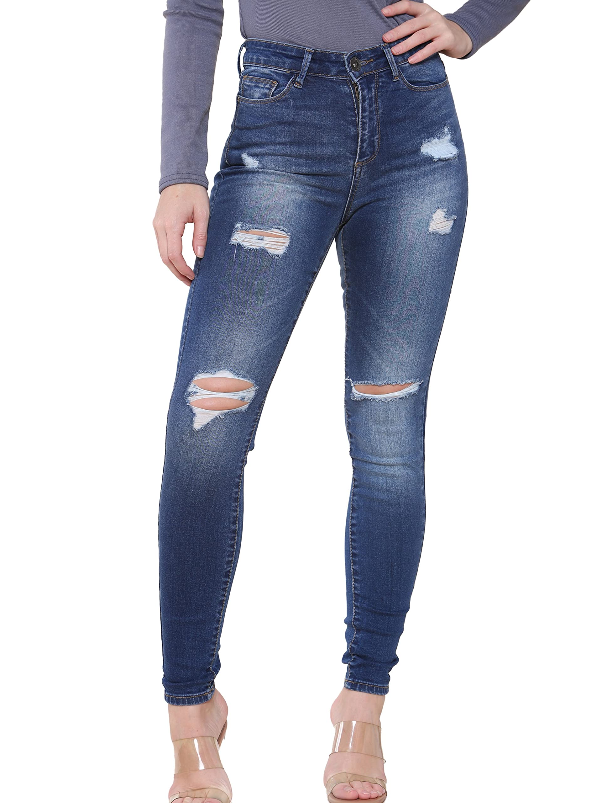 Enzo - Women's Skinny Jeans - Stretch Denim - Size 18R - Blue