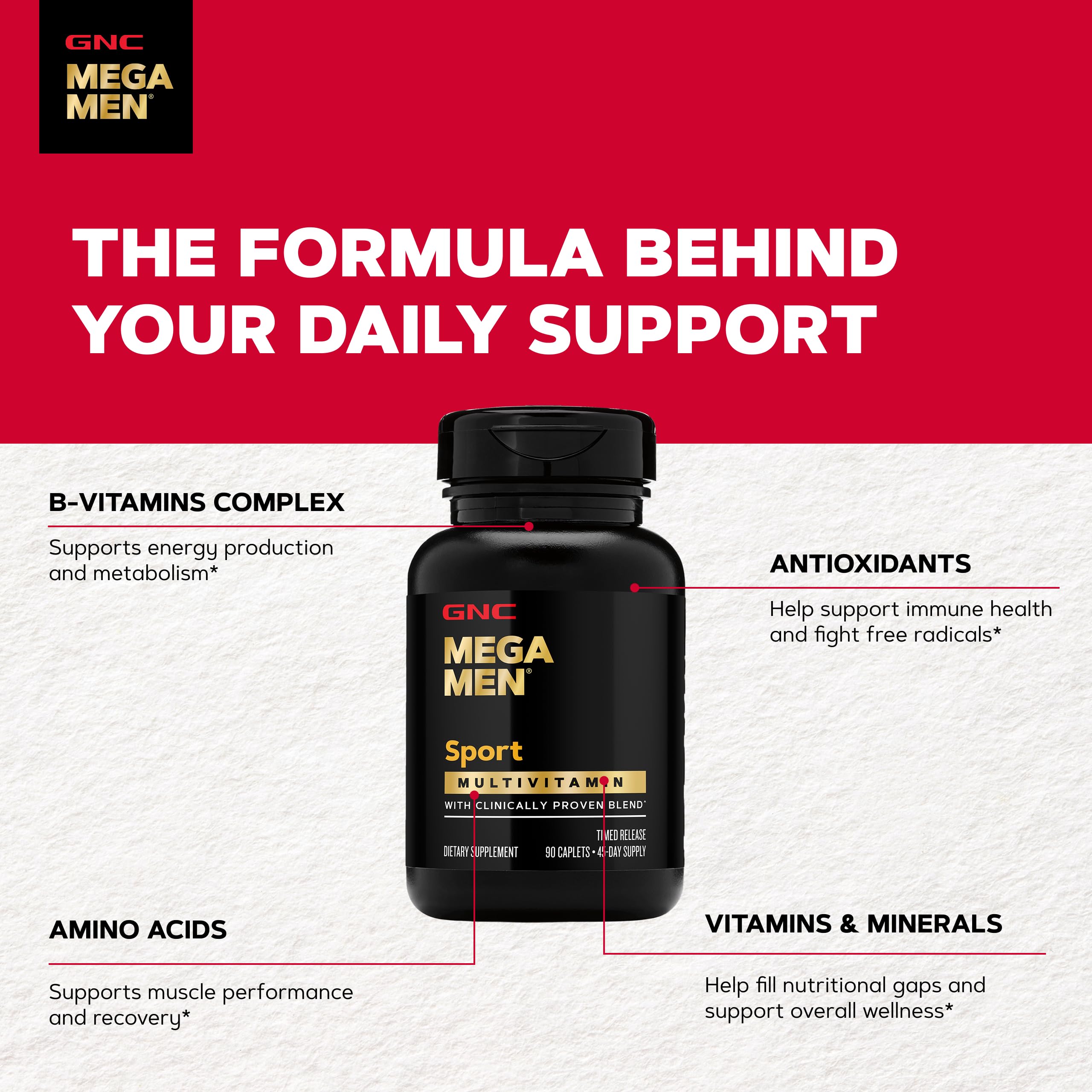 GNC Mega Men Sport Multivitamin, Performance & Muscle Function, 90 Count — Amazon image 5